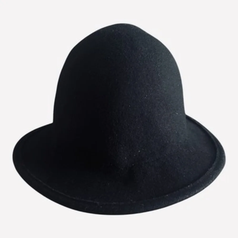 Vintage Lids 100% Wool Felt Bucket Hat Black Tall Crown One Size Unisex EXC